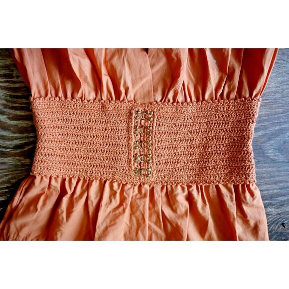 Derek Lam 10 Crosby Women's Sz 00 Peach Antara Cotton A-Line Midi Dress - Picture 7 of 13